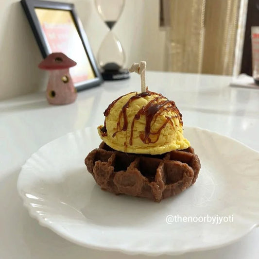 Ice-cream Waffle Candle